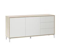 MOBELCENTER - Mueble Aparador Brooklyn - Aparador diseño nórdico - Roble Canadian y Blanco - Alto: 74cm x Ancho: 154cm x Fondo: 41cm (Aparador) - 1276