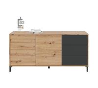 MOBELCENTER - Mueble Aparador Moderno Brooklyn - Color Roble Nodi y Gris Antracita - Alto: 74 cm x Ancho: 154 cm x Fondo: 41 cm (1345)