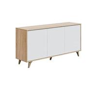 Mobelcenter, Mueble Buffet Aparador Kikua Plus, Armario Auxiliar Comedor, Color Roble Canadian y Blanco Artik, Medidas: Ancho: 154 cm x Fondo: 40 cm x Alto: 75 cm (1236)