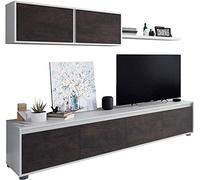 Mobelcenter - Mueble de Salón Moderno Alida - Módulo TV, Módulo Superior y Estante - Acabado en Color Blanco Artik y Óxido - Medidas: Ancho: 200 cm x Alto: 43 cm x Fondo: 41 cm - (1096)