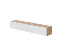 Mobelcenter, Mueble Salón TV Flotante Kaway, Acabado en Color Roble Nodi y Blanco Artik, Medidas: Ancho: 180 cm x Fondo: 34.5 cm x Alto: 28 cm (1511)