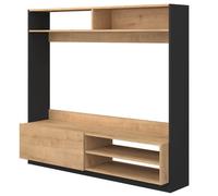 MOBELCENTER- Mueble TV Cube Industrial para TV hasta 60", con Almacenaje, Roble Hamilton/Negro (1604)