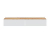 MOBELCENTER - Mueble TV Flotante Moderno de 180 cm con Acabado Roble Nodi y Blanco Artik, Diseño Elegante y Práctico para Sala de Estar(1511)