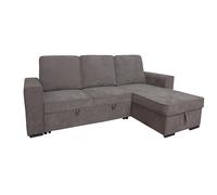 Mobelcenter, Sofá Chaiselongue Cama Nepal Reversible, Tapizado Color Gris, Medidas: Alto: 102 cm.x Ancho: 249 cm x Fondo: 90 cm y 159 cm en el Chaiselongue (1585)