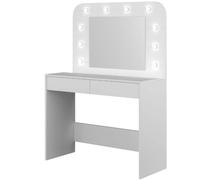 MOBELCENTER - Tocador Hollywood con Espejo y Leds ajustables, con 2 cajones y 6 espacios (1601)