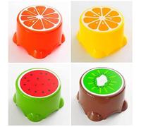 Mobestech 2 Piezas Taburete de Plástico Naranja Diseño de Dibujos Animados, Resistente Borde Redondo, Adecuado para Camping y Uso Hogar