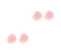 Mobestech 4 Piezas Pelota Imitación Piel De Mapache Accesorios Para Bolsas De Ovillos De Lana Pompones Para Sombreros Decoración Ornamento Rosa Multifunción Bola De Pelo