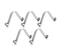 Mobestech 5 Piezas Clip en V de Acero Inoxidable para Piscina, Doble Pin | Montaje Rápido sin Herramientas, Mecanismo de Botón Resorte, para Varillas de Red y Spa Exterior