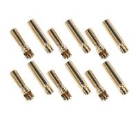 Mobestech 6 Pares Conectores Banana de 4mm Dorados para Baterías RC | Cobre y Latón, Conexiones Reutilizables, para Drones y Pruebas de Banco, Baja Caída de Voltaje