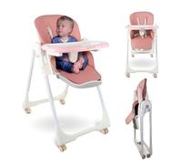 Mobiclinic®, Trona para Bebé, Extraplegado, Evolutiva Silla Alta, Reclinable, Regulable 7 Posiciones, Infantil, Arnés con 5 Puntos, Hasta 15 kg, Doble Bandeja Desmontable, Lavable, Frenos, Simba