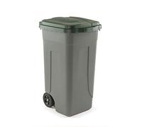 Mobil Plastic SPA SSS - Cubo de Recogida diferenciada de 100 litros, Tapa Verde Cepillado y Organizador
