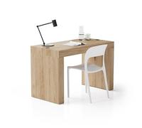 MOBILI FIVER, Escritorio Evolution 120x60, Madera Natural con Dos Patas y Cargador inalámbrico, Aglomerado y Melamina, Mesa Escritorio para Habitación, Oficina, Made In Italy