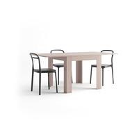 MOBILI FIVER, Mesa Cuadrada Extensible Eldorado, 90x(180) x90 cm, Color Olmo Claro, para 4-8 Personas, Mesa Extensible de Comedor, Mesa Cocina, Made In Italy