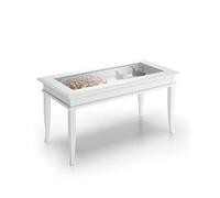 MOBILI FIVER, Mesa de Centro Classico, Color Blanco Mate, mesita salón, mesita Auxiliar Baja, Made In Italy