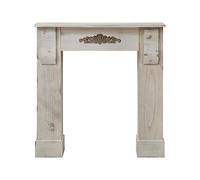 Mobili Rebecca® Marco Chimenea Decorativa Madera Gris Estilo Antiguo Pasillo Dormitorio Decoracion Hogar (Cod. RE4864)