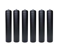 MOBILIARIOCLICHI Patas para somier o Base tapizada, cilindricas en Metal, Disponibles en Pack de 4 y 6 Unidades (Negro, 6 Uni. 25cm)