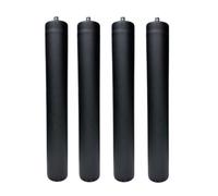 MOBILIARIOCLICHI Patas para somier o Base tapizada, cilindricas en Metal, Disponibles en Pack de 4 y 6 Unidades (Negro, 4 Uni. 30 cm)
