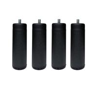 MOBILIARIOCLICHI Patas para somier o Base tapizada, cilindricas en Metal, Disponibles en Pack de 4 y 6 Unidades (Negro, 4 Uni. 15 cm)