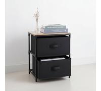 MOBLEKIT | Cajoneras Auxiliares con Estructura Metálica y Cajones de Tela, Muebles Organizadores de Madera para Ropa y Accesorios, Cómodas Compactas para Dormitorio o Hogar