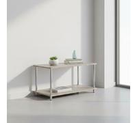 MOBLEKIT | Estantería 2 Niveles 80×40×41 cm, Mueble de Madera y Acero para Almacenaje, Estantería Auxiliar con Baldas Resistentes, Librería Pequeña para Libros, Decoración y Organización del Hogar