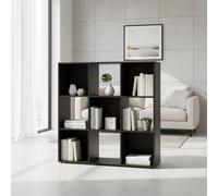 MOBLEKIT | Estantería 9 Compartimentos 91.2x29.7x91.2 cm, Librería Modular Negra, Estantería Madera para Libros, Mueble Almacenaje Ideal para Dormitorio o Almacenaje Cocina