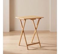 MOBLEKIT | Mesa Auxiliar Plegable de Bambú Natural 48,5x37x66 cm, Mesita Compacta para Salón, Cocina o Dormitorio, Mesa Portátil para Sofá o Balcón, Mueble Auxiliar Estilo Nórdico para Hogar Moderno