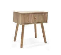 MOBLEKIT | Mesitas de Noche de Madera y Metal, Diseño Nórdico o Industrial con Opciones de Cajón, Puerta o Estantes, Muebles Compactos para Dormitorio