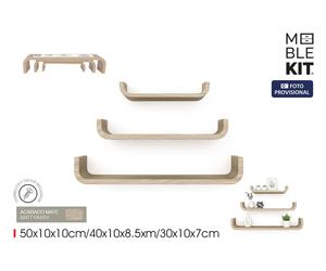 Moblekit Set de 3 Estantes Flotantes SVEN Oak