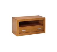 Moblit Mesa de Televisión con Un Cajon y Hueco Relizada en Madera de Pino Maciza Color Cerezo Medidas (50x100x50) cm (AltoxAnchoxFondo) Serie kalpe Robusta y Duradera