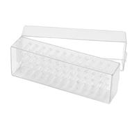 MOBUTOFU Caja Organizadora para Brocas de Manicura Transparente de Abs, Soporte Práctico 48 Agujeros para Cabezales de Pulido, Estuche Portátil para Almacenamiento de Herramientas de Uñas