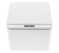 MOBUTOFU Cubo de Basura para Coche Inteligente Sensor Automático 4l | ABS Blanco, Uso en Interior del Coche y Escritorio, para Papel y Aperitivos, Modelo 2 Aaa