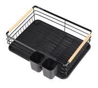 MOBUTOFU Escurridor de Hierro Encimera de Platos Negro de Cocina