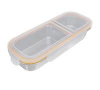 MOBUTOFU Fiambrera Dividida de Acero Inoxidable 700ml Tapa Hermética | 2 Compartimentos, Diseño de Doble Capa, Silicona y PP, para Salsas y Snacks en Casa o Trabajo