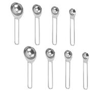 MOBUTOFU Juego de 8 Cucharas Medidoras de Acero Inoxidable Grabado de Escala y Resistencia Corrosión para Hornear y Mezclar en Cocina Doméstica