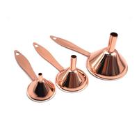 MOBUTOFU Set de 3 Mini Embudos de Acero Inoxidable con Asa para Cocina, Utensilios para Transportar Líquidos Rápidamente en Restaurantes y Hogar