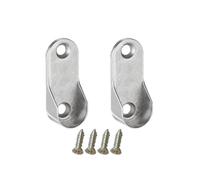 MOBUTOFU Soportes para Barra de Armario Ovalada Diseño Resistente y Acabado Elegante de Aleación Plata, 6 Piezas Tornillos para Colgar Ropa en Armarios
