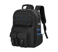 Mochila para herramientas de electricista: base dura impermeable, organizador multibolsillos resistente, para técnico profesional de 40 cm de altura, tela Oxford reforzada de 1,5 kg