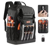 Mochila para herramientas VEVOR, con 56 compartimentos, bolsas de almacenamiento para herramientas con base moldeada, bolsa para herramientas, mochila para obras, ideal para electricistas, industria,