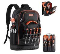 Mochila para herramientas VEVOR, con 65 compartimentos, organizador para almacenamiento de herramientas, mochila con compartimento para portátil y base reforzada, mochila para obras para electricistas