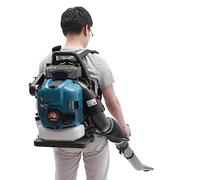 Mochila para soplador de hojas de gasolina, para césped y carretera, 75,6 | 7000 rpm - 498 ft³/s flujo de aire, manguera de 66 pulgadas y correas cómodas, bajo consumo, cómodo diseño de mochila