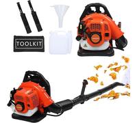 Mochila sopladora de hojas, motor de 2 tiempos, refrigeración por aire. Sopladora de hojas portátil, con capacidad de 665 CFM, multifunción, ideal para limpiar hojas, arena y grava en jardines y exter