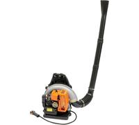 Mochila sopladora de hojas, motor de 63CC de 2 tiempos, 2.7kW, con velocidad de 6800 RPM y depósito de 1.8L, ideal para la limpieza de hojas y nieve