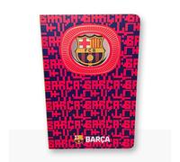 MOCIWORLD - Cuaderno FC Barcelona BARÇA en 3D - encuadernación con Lomo Textil y Acabados de Calidad - 120 páginas de Hojas sin pautar - Color Azulgrana - Tamaño A6