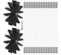 MOCNT Kit de Cepillo Limpieza Chimenea Cepillo para Chimenea Rotativo de Nylon Juego de Limpieza de Ventilación del Conducto con 20 Varillas Flexibles 2 Cabeza de Cepillo 200mm