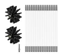 MOCNT Kit de Cepillo Limpieza Chimenea Cepillo para Chimenea Rotativo de Nylon Juego de Limpieza de Ventilación del Conducto con 18 Varillas Flexibles 2 Cabeza de Cepillo