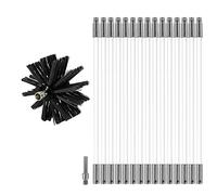 MOCNT Kit de Cepillo Limpieza Chimenea Cepillo para Chimenea Rotativo de Nylon Juego de Limpieza de Ventilación del Conducto con 15 Varillas Flexibles 1 Cabeza de Cepillo