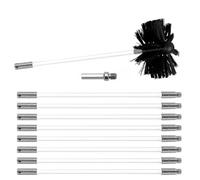 MOCNT Kit de Cepillo Limpieza Chimenea Cepillo para Chimenea Rotativo de Nylon Juego de Limpieza de Ventilación del Conducto con 9 Varillas Flexibles 1 Cabeza de Cepillo 150mm