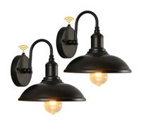 Moddeny Luces de pared de cuello de cisne para exteriores con Sensor de luz, luz de granero Vintage, lámpara de pared impermeable para exteriores, luz de garaje Retro para casa de campo