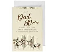 Modern Milestone Age - Tarjeta de cumpleaños para papá 80 - 9 x 6 pulgadas - Regal Publishing, beige
