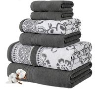 Modern Threads Juego de 6 Piezas, 2 Toallas de Baño, 2 Toallas de Mano